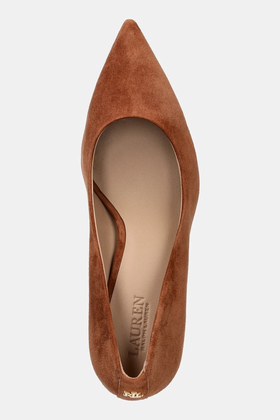 Lauren Ralph Lauren magassarkú cipő velúrból Lanette Blkh barna 802967743002.200