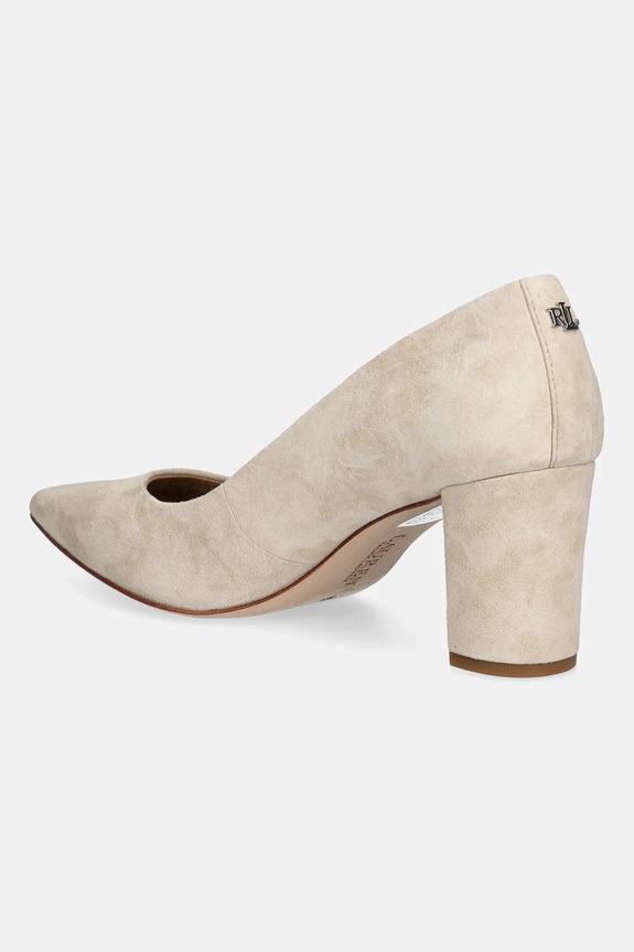 Cipők Lauren Ralph Lauren magassarkú cipő velúrból Lanette Blkh 802967743003.101 bézs