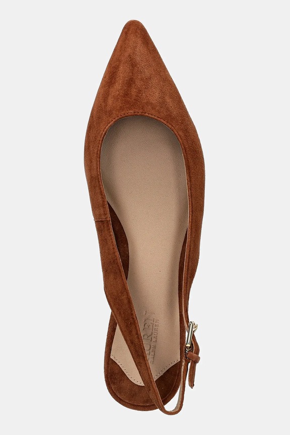 Semišové baleríny Lauren Ralph Lauren Londyn Slbck hnedá 802967746002.200