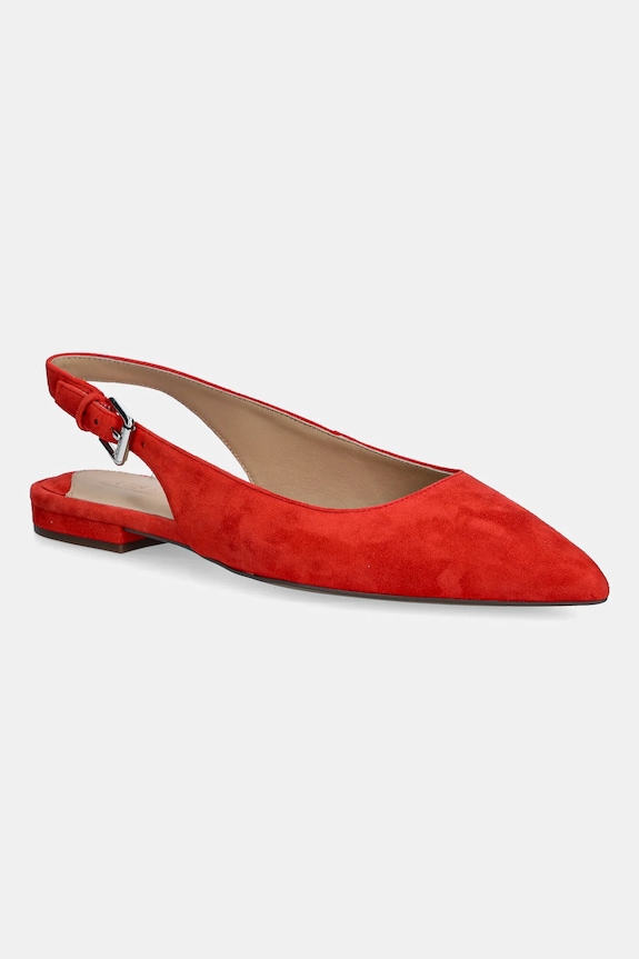Balerinke iz semiša Lauren Ralph Lauren Londyn Slbck Odprta peta rdeča 802967746004.600