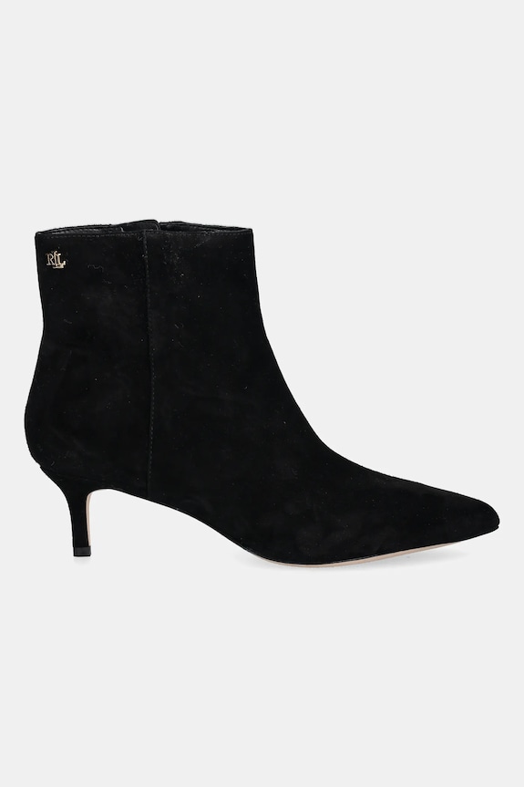 Lauren Ralph Lauren stivaletti alla caviglia in camoscio Mckay Bt Hl 802967779001.001 nero AW25