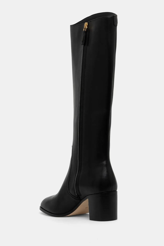 Boty Kožené kozačky Lauren Ralph Lauren Charly 802967813001.001 černá
