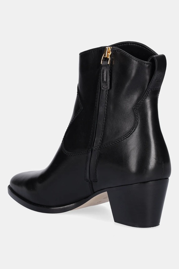 Obuv Kožené členkové topánky Lauren Ralph Lauren Harpher 802967822001.001 čierna