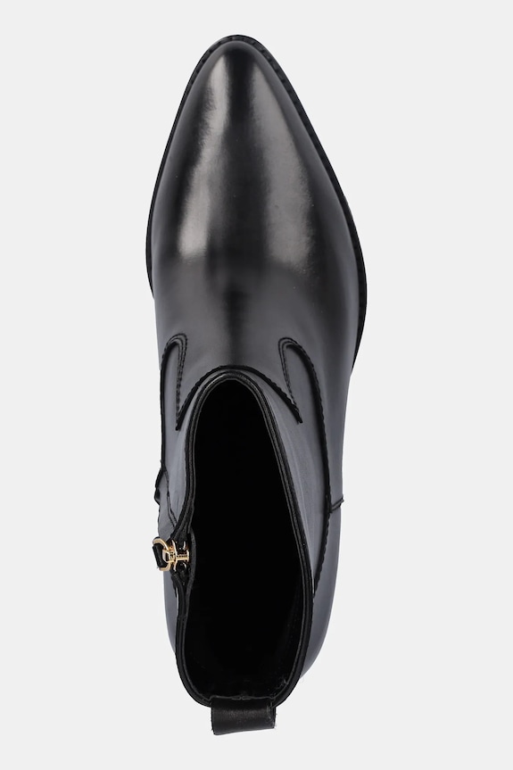 Kožené členkové topánky Lauren Ralph Lauren Harpher čierna 802967822001.001