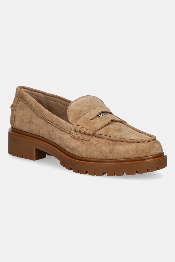 Μοκασίνια σουέτ Lauren Ralph Lauren Marli φλατ μπεζ 802974357001.260