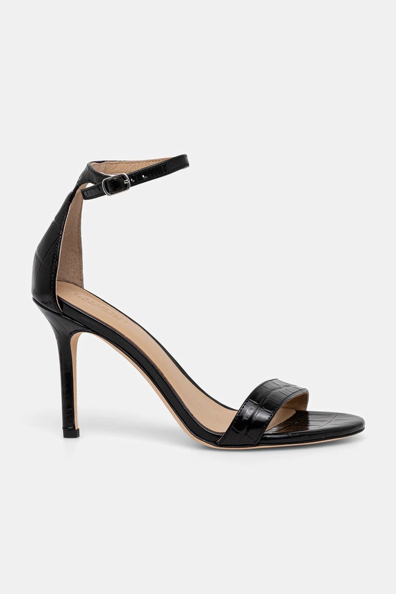 Δερμάτινα πέδιλα Lauren Ralph Lauren Allie 802974367006.001 μαύρο AW25