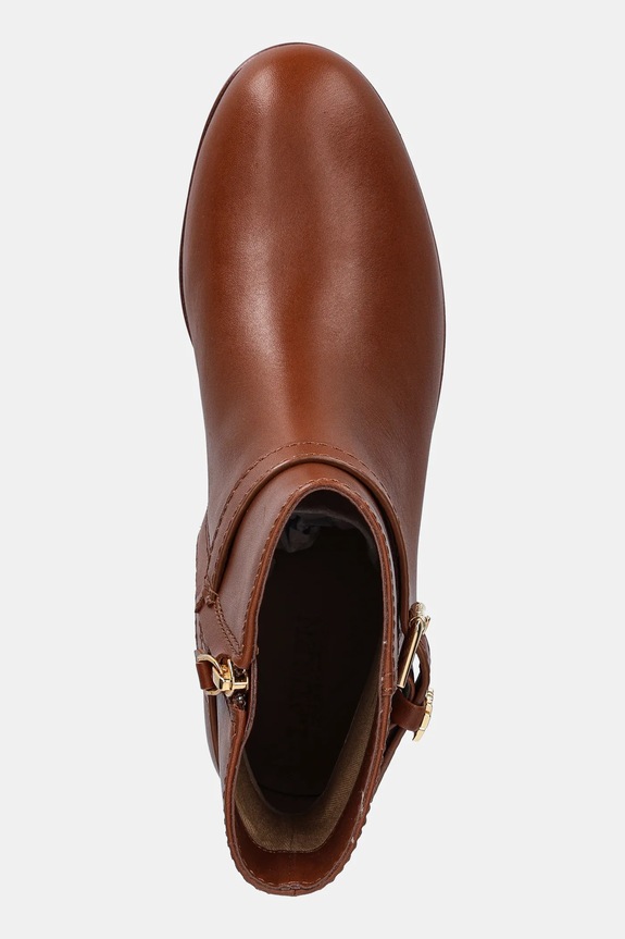 Kožne gležnjače Lauren Ralph Lauren Brooke Bt 2 smeđa 802974382001.200