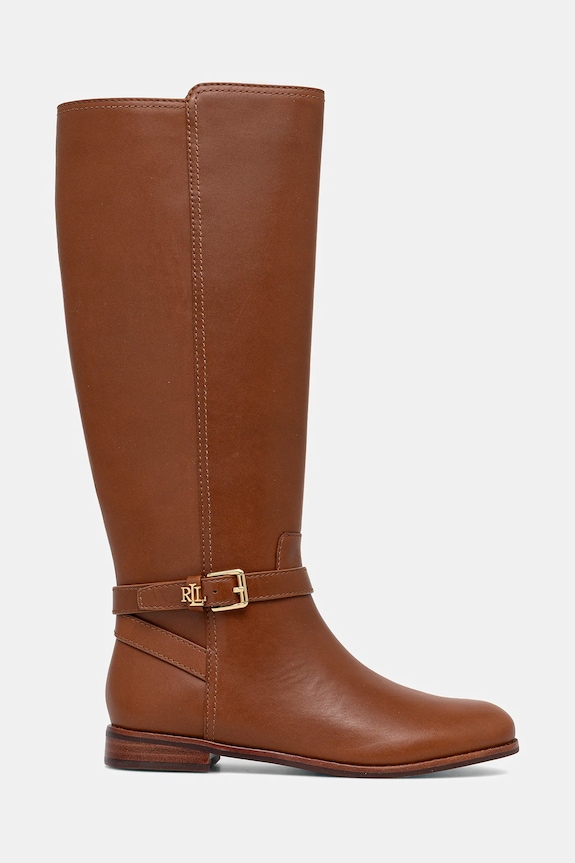 Lauren Ralph Lauren stivali in pelle Brooke Tll 2 802974383001.200 marrone AW25
