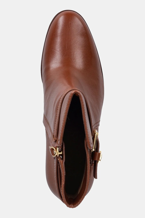 Kožne gležnjače Lauren Ralph Lauren Brke Bt Hl 2 smeđa 802974475001.200