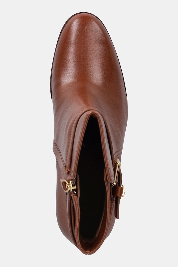 Kožne gležnjače Lauren Ralph Lauren Brke Bt Hl 2 smeđa 802974475001.200