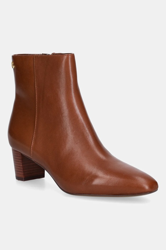Lauren Ralph Lauren stivaletti alla caviglia in pelle Demi non isolato marrone 802974503001.200