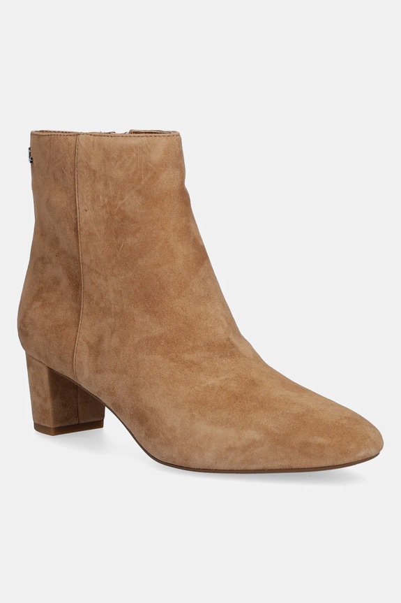Lauren Ralph Lauren cizme din piele întoarsă Demi 5-8 cm bej 802974504001.260