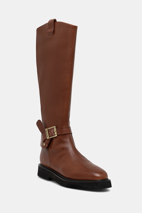 Barbour kozaki skórzane Theodora płaski brązowy LFO0783BR39