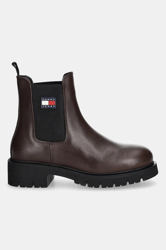 Topánky chelsea Tommy Jeans TJW CHELSEA LEATHER BOOT EN0EN02825 hnedá AW25
