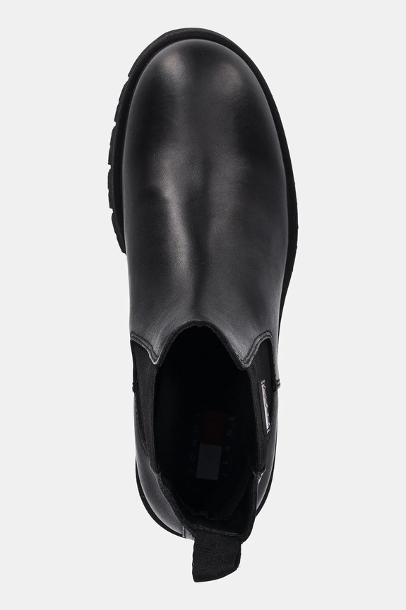 Topánky chelsea Tommy Jeans TJW CHELSEA LEATHER BOOT čierna EN0EN02825