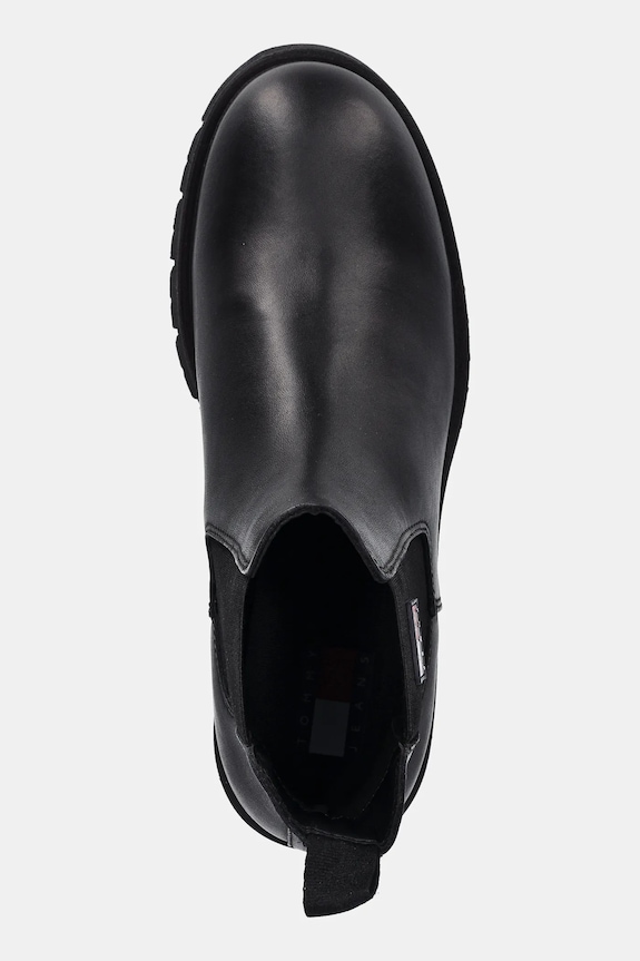 Topánky chelsea Tommy Jeans TJW CHELSEA LEATHER BOOT čierna EN0EN02825
