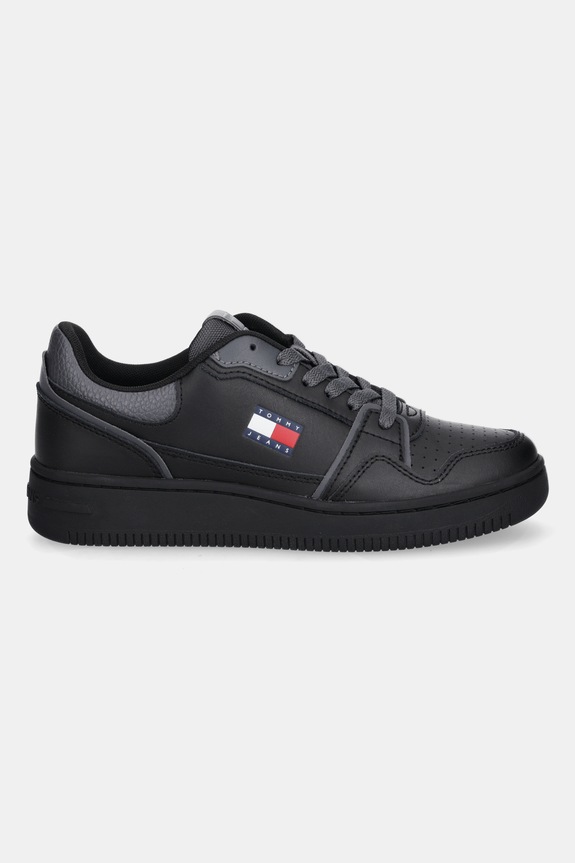 Tommy Jeans sneakers in pelle TJW RETRO BASKET SNEAKER EN0EN02839 nero AW25