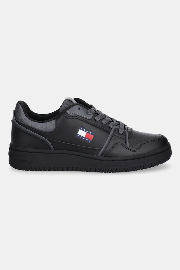 Tommy Jeans sneakers in pelle TJW RETRO BASKET SNEAKER EN0EN02839 nero AW25