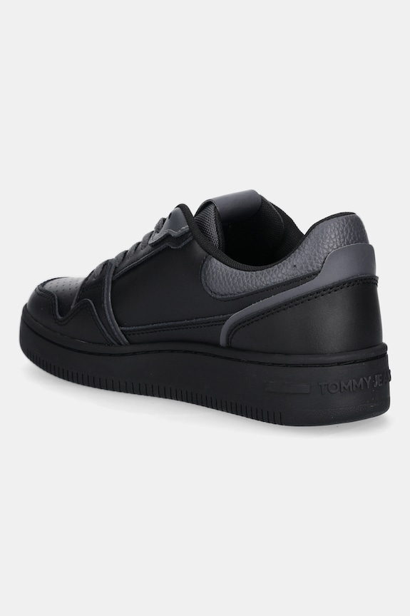 Scarpe Tommy Jeans sneakers in pelle TJW RETRO BASKET SNEAKER EN0EN02839 nero