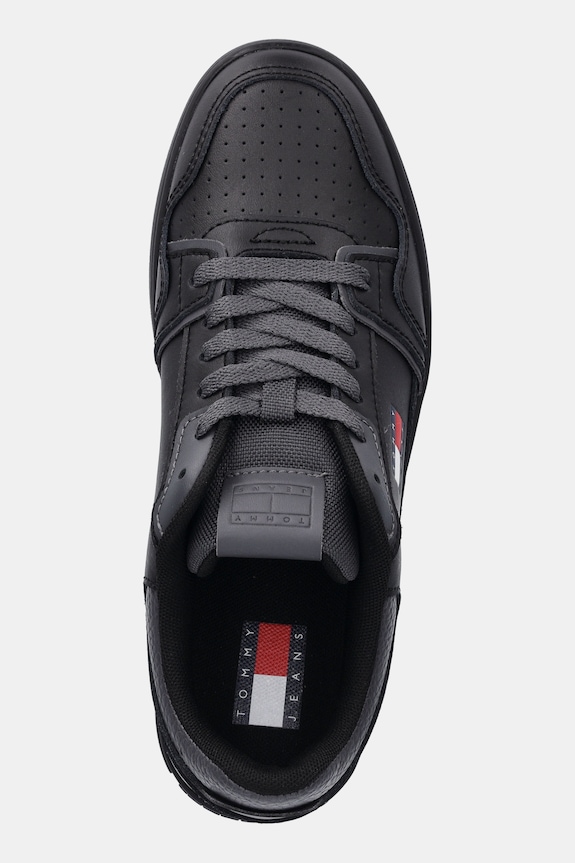 Tommy Jeans sneakers in pelle TJW RETRO BASKET SNEAKER nero EN0EN02839