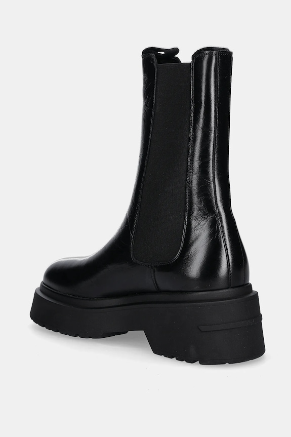 Boty Kožené kotníkové boty Tommy Jeans CHUNKY SHINY LEATHER CHELSEA EN0EN02888 černá