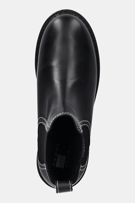 Tommy Jeans ghete chelsea de piele TJW URBAN CHELSEA BOOT negru EN0EN02908