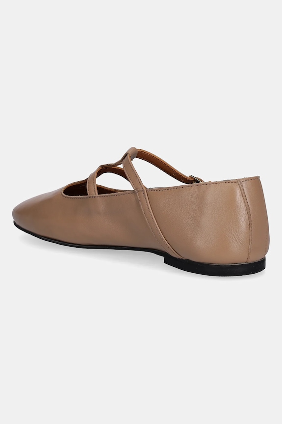 Obuwie Tommy Hilfiger baleriny skórzane SMOOTH LEATHER T-BAR BALLERINA FW0FW09153 beżowy
