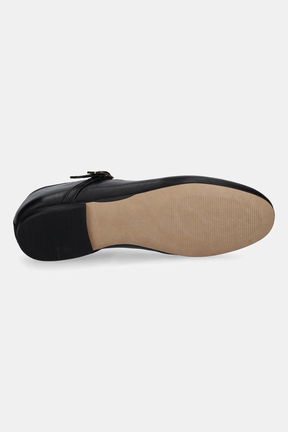 Kožené baleríny Tommy Hilfiger SMOOTH LEATHER T-BAR BALLERINA FW0FW09153 černá