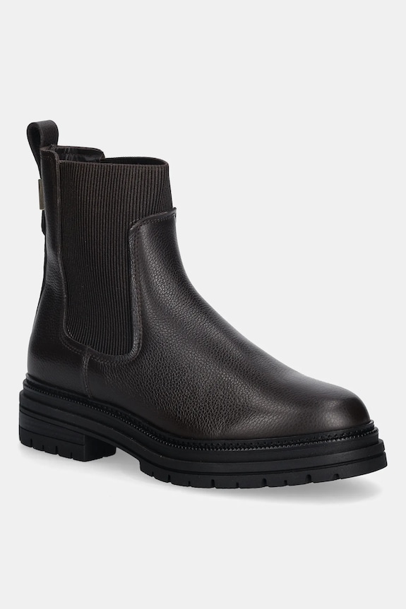 Tommy Hilfiger stivaletti chelsea in pelle PLAQUE PEBBLE CHELSEA non isolato marrone FW0FW08771