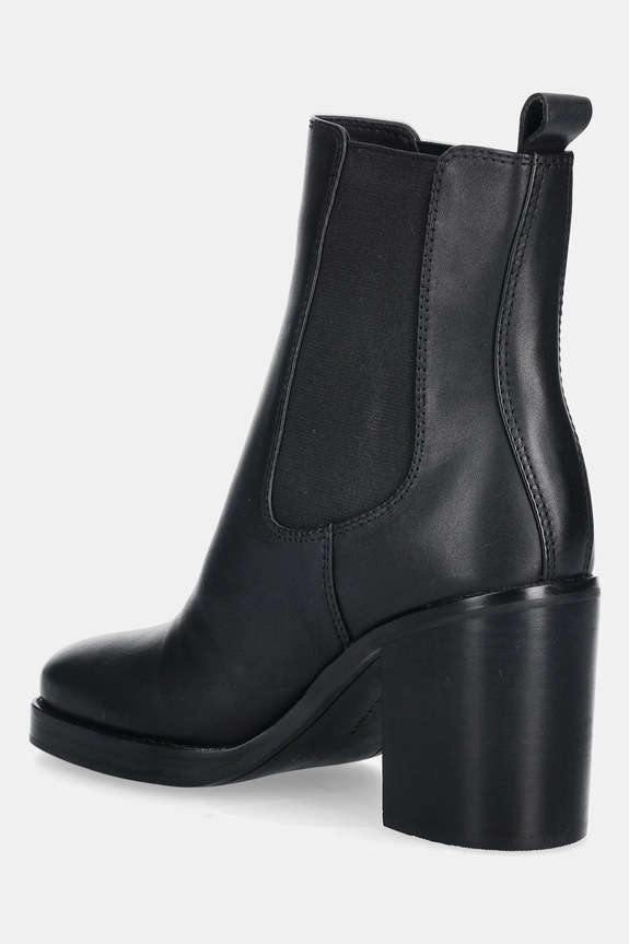 Scarpe Tommy Hilfiger stivaletti alla caviglia in pelle SQUARE TOE CHELSEA HIGH BLOCK HL FW0FW08844 nero