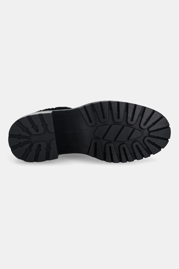 Semišové topánky Tommy Hilfiger TH SHEARLING LACE UP BOOT FW0FW08999 čierna