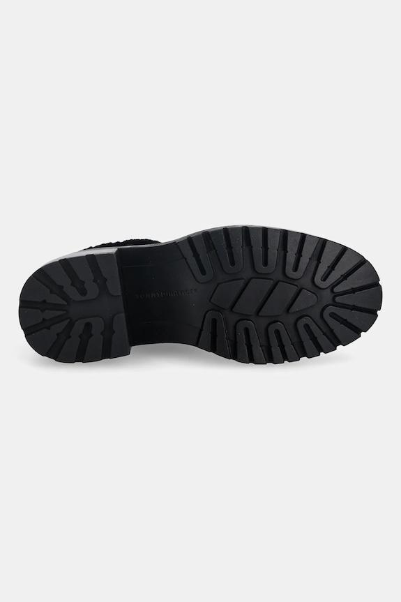 Semišové topánky Tommy Hilfiger TH SHEARLING LACE UP BOOT FW0FW08999 čierna