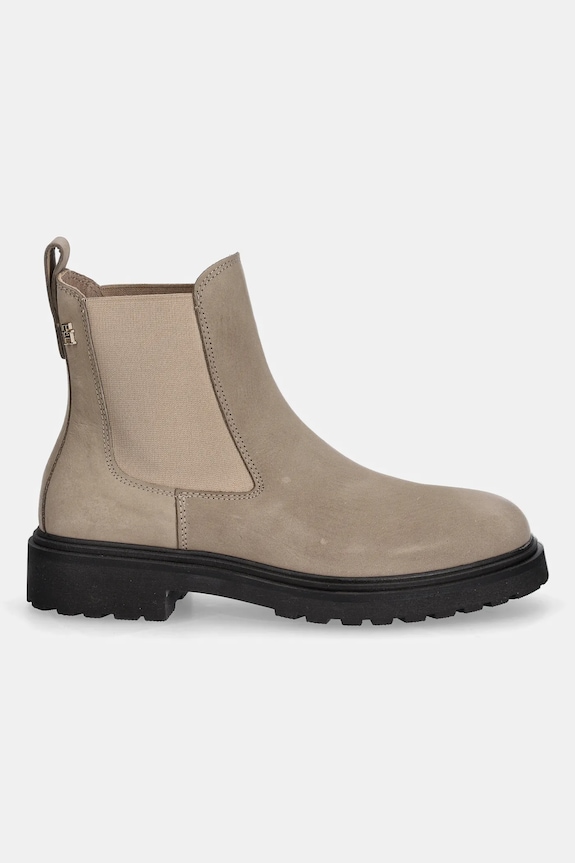Tommy Hilfiger cizme chelsea din nubuc TH NUBUCK CLEATED CHELSEA FW0FW09041 bej AW25