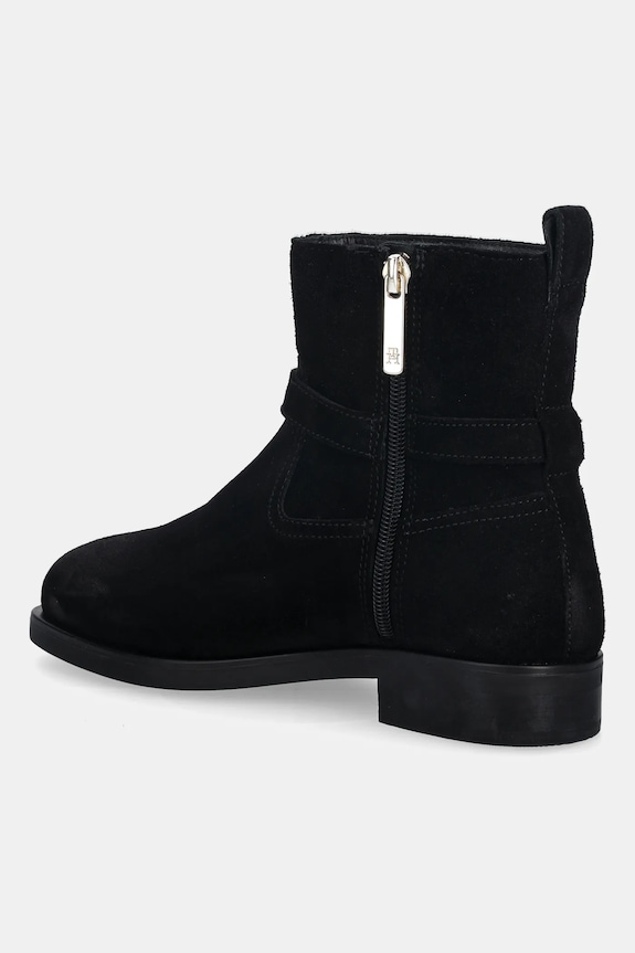 Obuv Semišové topánky Tommy Hilfiger TH BUCKLE RIDING SUEDE BOOTIE FW0FW09047 čierna