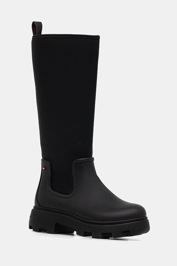 Tommy Hilfiger stivali di gomma FLAG LONG RAINBOOT WARM LINING nero FW0FW08973