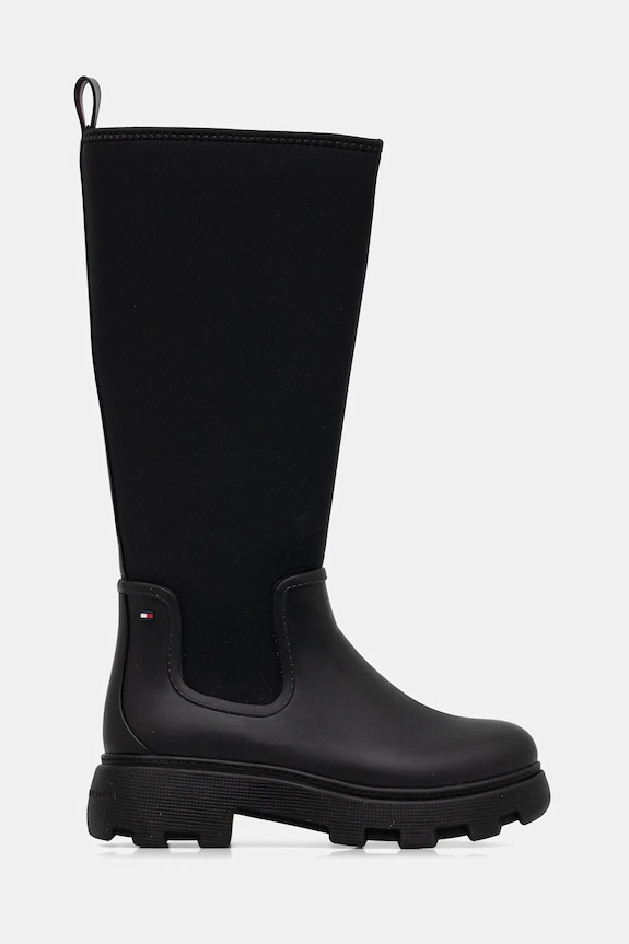 Tommy Hilfiger stivali di gomma FLAG LONG RAINBOOT WARM LINING FW0FW08973 nero AW25