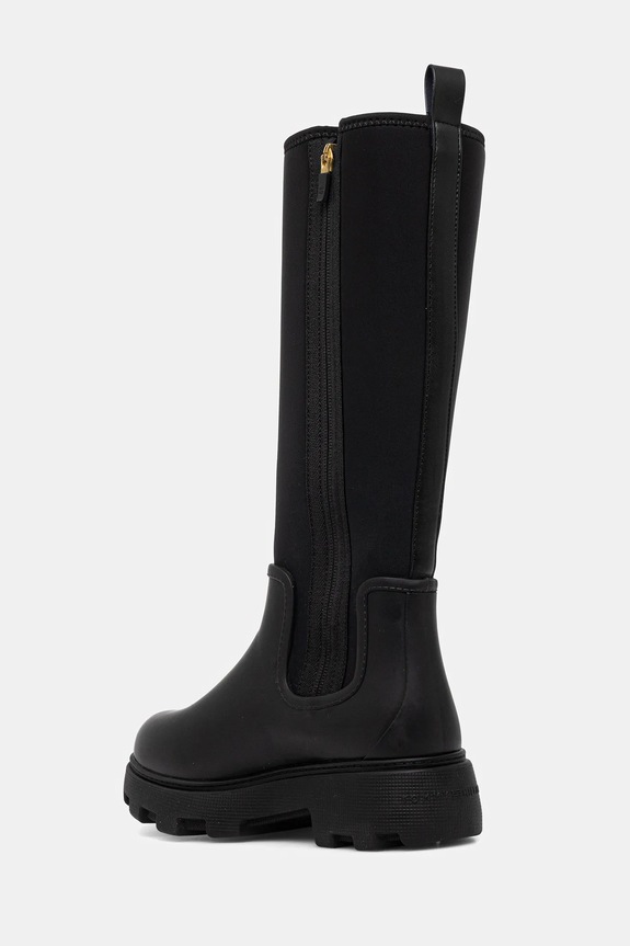 Scarpe Tommy Hilfiger stivali di gomma FLAG LONG RAINBOOT WARM LINING FW0FW08973 nero