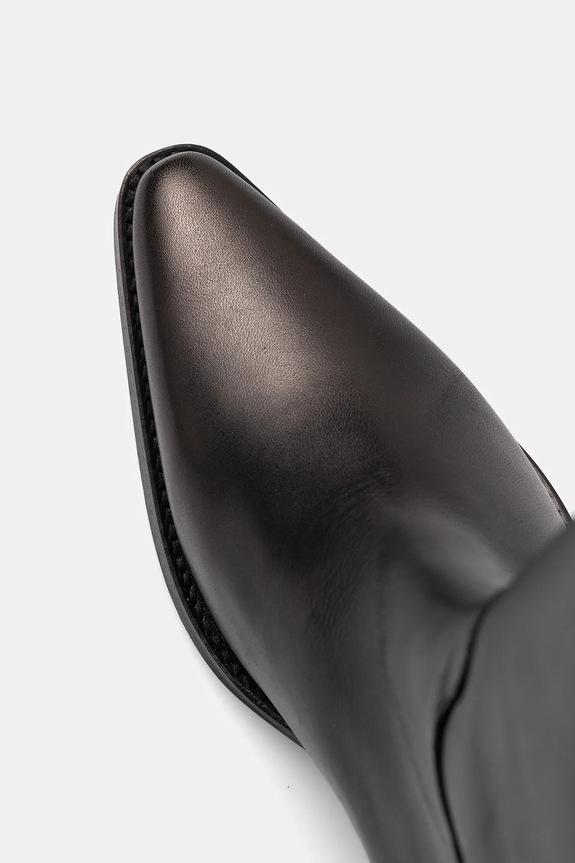 Tommy Hilfiger ghete de piele TH COWBOY LEATHER LONG BOOT negru FW0FW09157