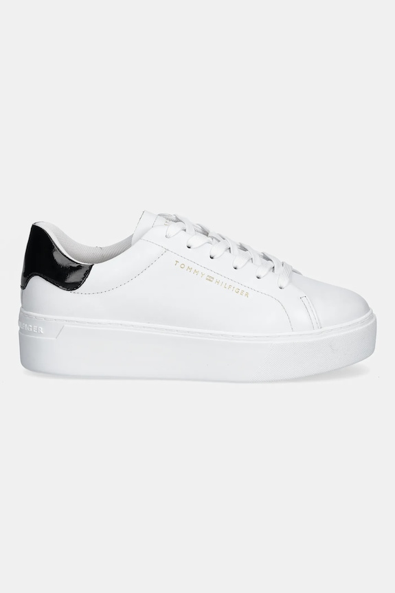 Kožené tenisky Tommy Hilfiger CHIC PLATFORM CUPSOLE PATENT FW0FW08681 bílá AW25