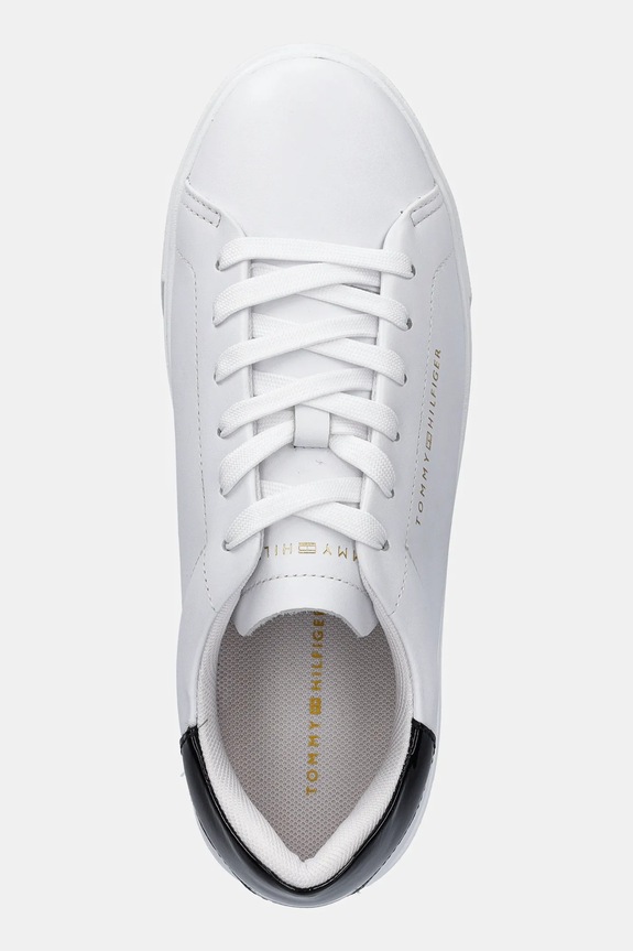 Kožené tenisky Tommy Hilfiger CHIC PLATFORM CUPSOLE PATENT bílá FW0FW08681