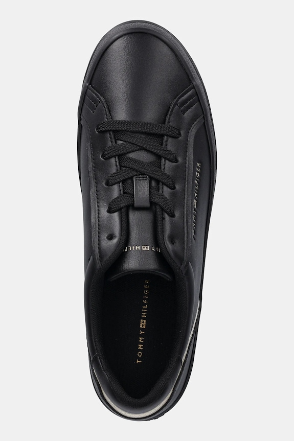 Kožené tenisky Tommy Hilfiger VULC FOXING SNEAKER černá FW0FW08683