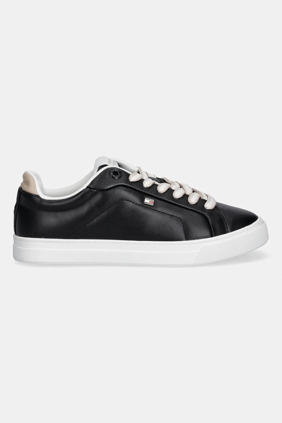 Tommy Hilfiger bőr sportcipő ICON COURT SNEAKER FW0FW08815 fekete AW25