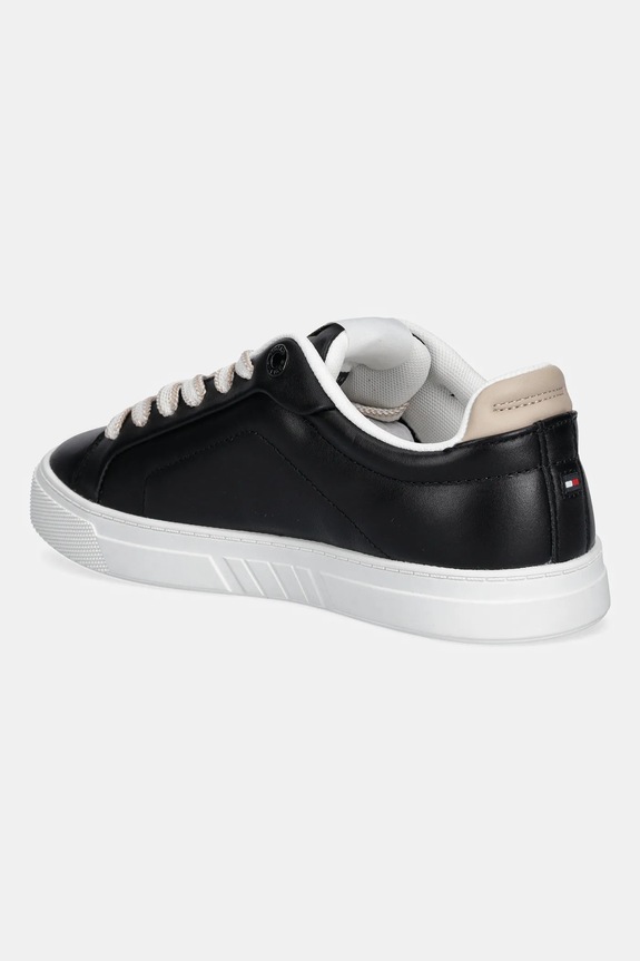 Cipők Tommy Hilfiger bőr sportcipő ICON COURT SNEAKER FW0FW08815 fekete