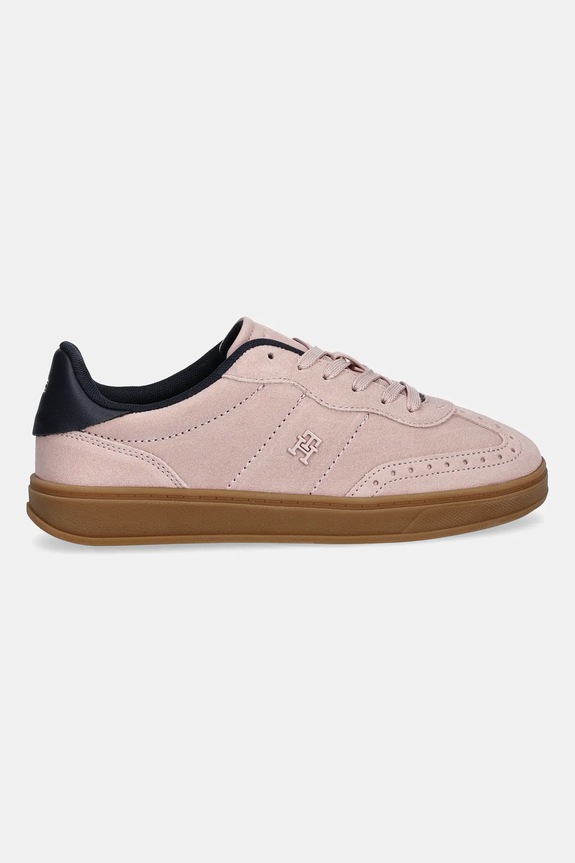 Semišové tenisky Tommy Hilfiger TH HERITAGE SNEAKER FW0FW08822 růžová AW25