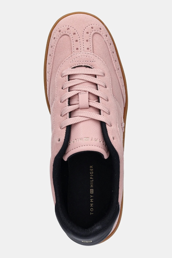 Semišové tenisky Tommy Hilfiger TH HERITAGE SNEAKER růžová FW0FW08822