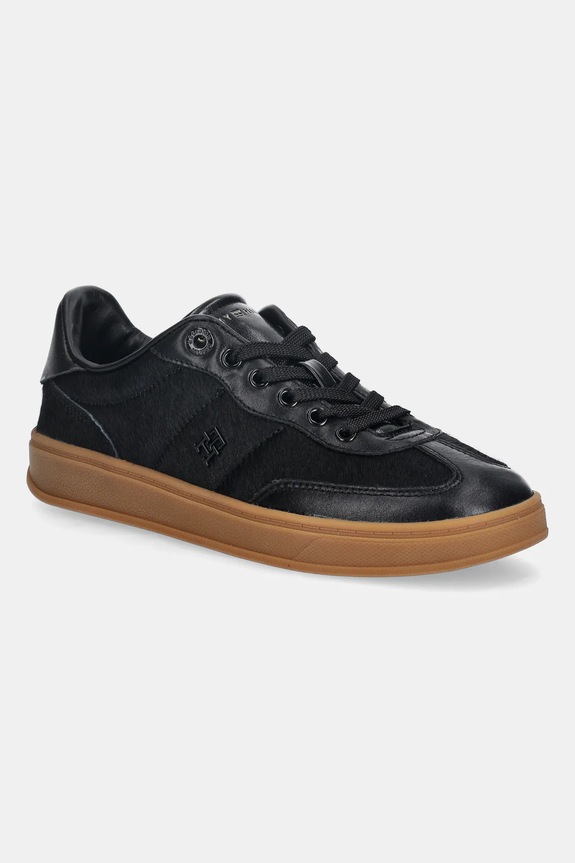 Kožne tenisice Tommy Hilfiger TH HERITAGE SNEAKER CALF HAIR ostalo crna FW0FW08941