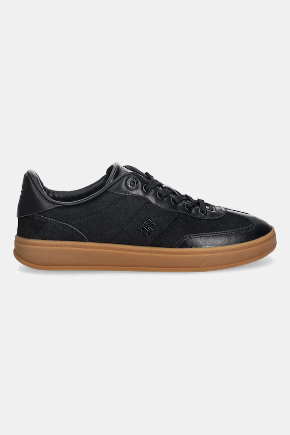 Kožne tenisice Tommy Hilfiger TH HERITAGE SNEAKER CALF HAIR FW0FW08941 crna NC25