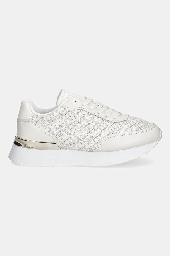 Kožne tenisice Tommy Hilfiger CHIC MONOGRAM RUNNER FW0FW09051 bež AW25