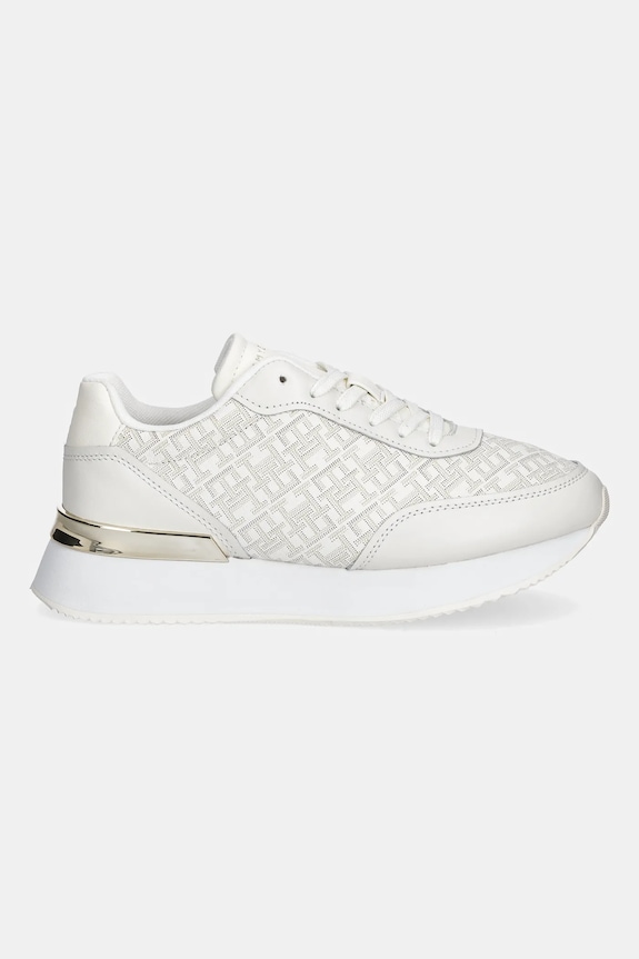 Kožne tenisice Tommy Hilfiger CHIC MONOGRAM RUNNER FW0FW09051 bež AW25