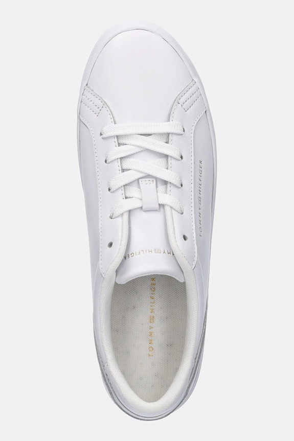 Tommy Hilfiger sneakers din piele TH PLATFORM SNEAKER alb FW0FW09164